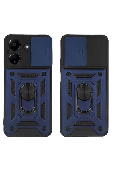 OEM Θήκη Ring Armor CamPro Sonique για Xiaomi Redmi 13C 4G / Poco C65 4G Μπλέ