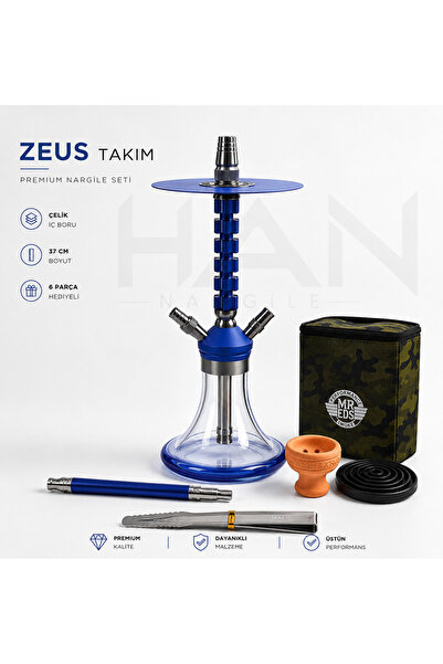 Han Tobacco ZEUS 37 CM Çantalı Premium Nargile Takımı