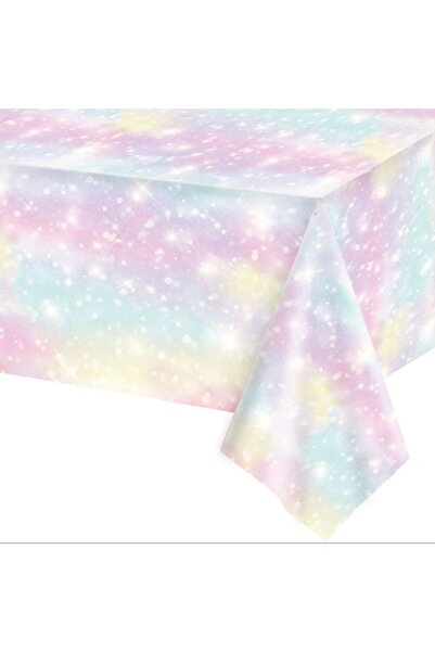 Choice 1pc Pastel TC Pastel Rainbow Tablecloths Disposable Tablecloth Waterpr...