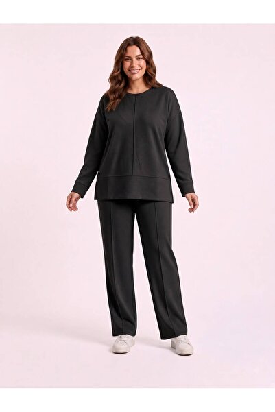 Vinola Plus size lycra modal fabric pocketed slit comfortable cut tracksuit set