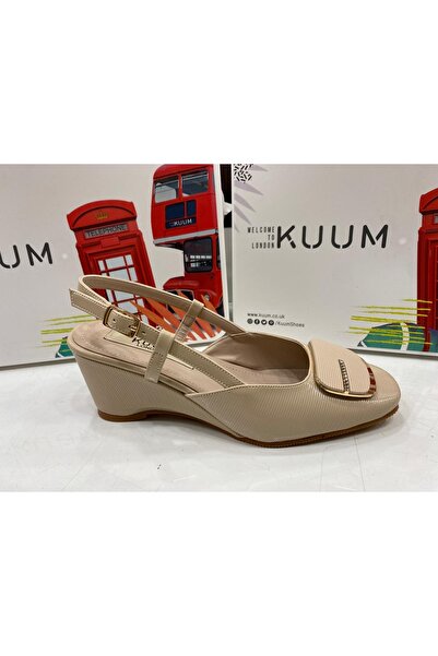 KUUM LONDON Daily Wear Stylish Wedge Heel Open-Back Shoes