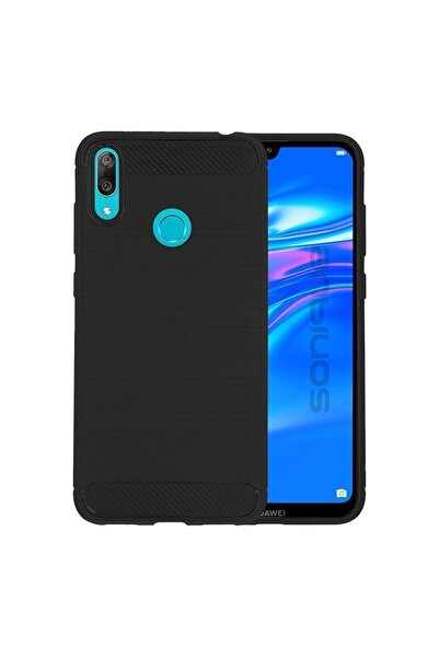 OEM Θήκη Σιλικόνης Sonique Carbon Brushed Huawei Y7 2019 Μαύρο