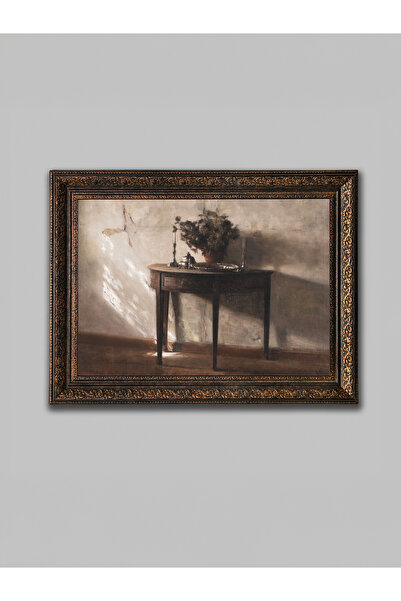 WoodyArts Tablou decorativ de perete pentru sufragerie, cu ramă antică din br...
