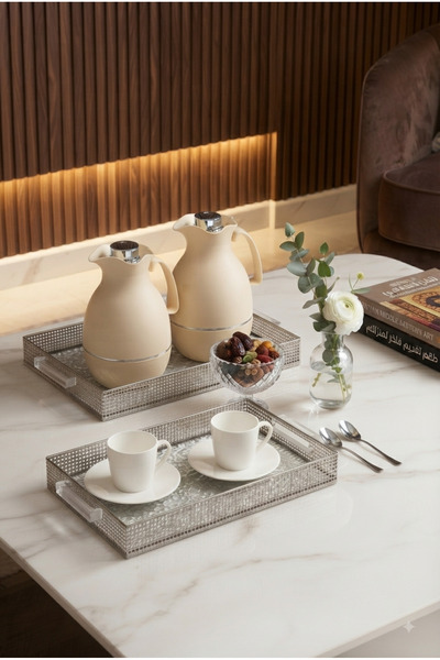 Generic Luxury Tea & Coffee Thermos Set with Napkin Holder & Serving Trays - ...