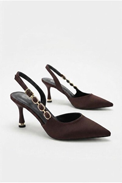 fort 3597 7 cm High Heeled Women's Shoes with Satin Buckle Accessories