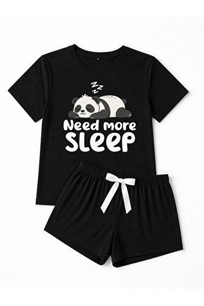 ALEYZA MODA Crew Neck Knitted Shorts Pajama Set