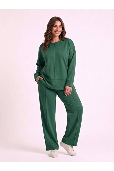 Vinola Plus size lycra modal fabric pocketed slit comfortable cut tracksuit set