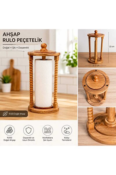 dekorvera Ahşap rulo kağıt havluluk