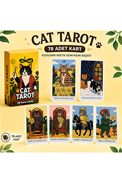 Luxmon Cat Tarot Kedi Temalı Tarot Destesi 78 Kart İngilizce
