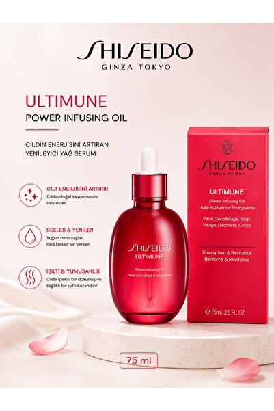 Shiseido Ultimune Power Infusing Oil 75 ml – Yüz, Dekolte ve Vücut İçin Güçle...