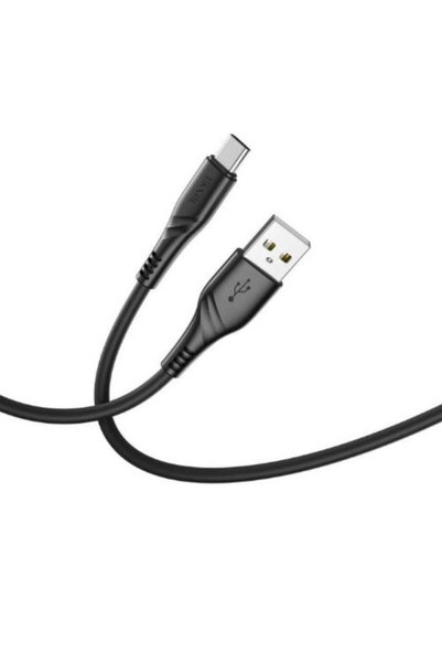 Tiknal كابل شحن ونقل بيانات سريع من نوع USB إلى Type-C بقوة 2.4 أمبير (1 متر) مع حماية معززة ضد الانحناء - أسود