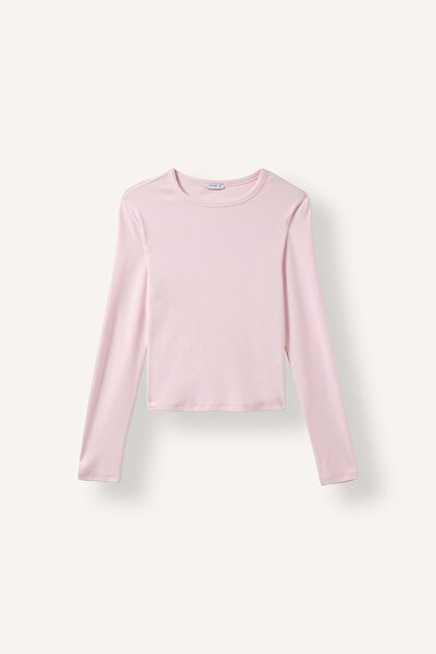 DeFacto Fitted Crew Neck Ribbed Long Sleeve T-Shirt E7797Ax26Au