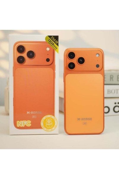 M HORSE هاتف M-HORSE M17 Pro Max 4G بنظام أندرويد، شاشة 6.6 بوصة بدقة HD+، ذاكرة وصول عشوائي 12 جيجابايت، تخزين 256 جيجابايت، بطارية 5000 مللي أمبير، تقنية NFC، كاميرا 32 ميجابكسل - لون برتقالي