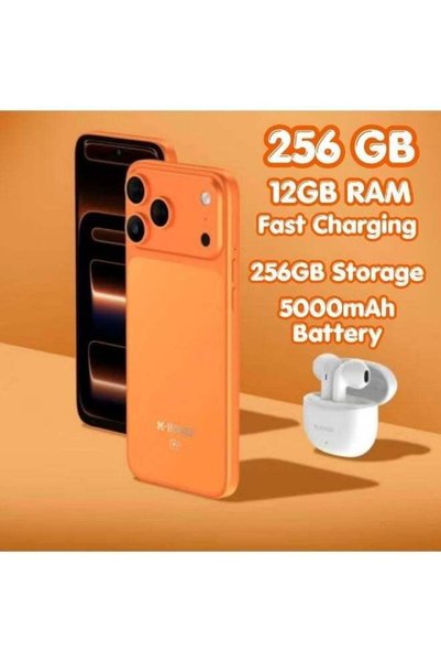 M HORSE هاتف M-HORSE M17 Pro Max 4G بنظام أندرويد، شاشة 6.6 بوصة بدقة HD+، ذاكرة وصول عشوائي 12 جيجابايت، تخزين 256 جيجابايت، بطارية 5000 مللي أمبير، تقنية NFC، كاميرا 32 ميجابكسل - لون برتقالي
