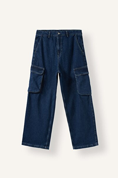 DeFacto Pantaloni din denim cu buzunare cargo, croială super largă I5724AX26AU