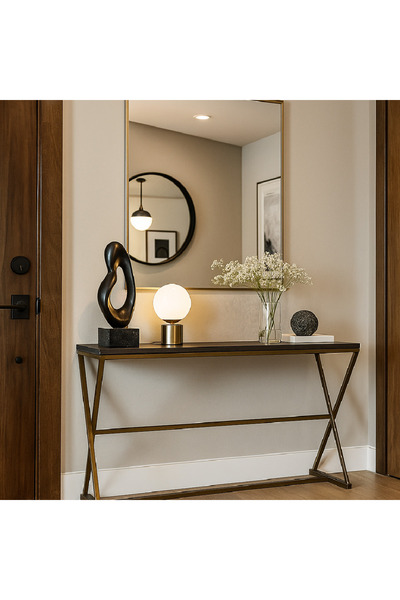 GLAMOURE HOME طاولة كونسول مستطيلة للمداخل والممرات