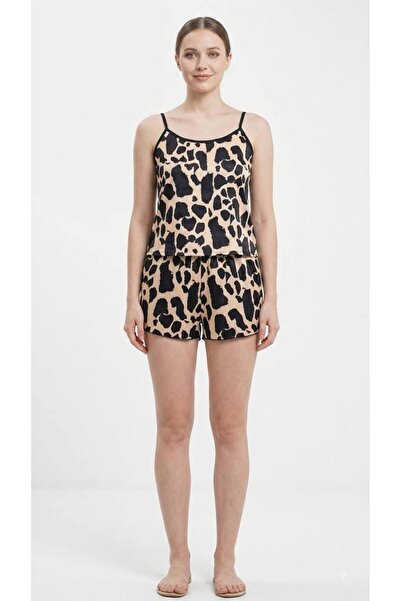 Generic Brand Women's Leopard Print Cami Top and Shorts Pajama Set
