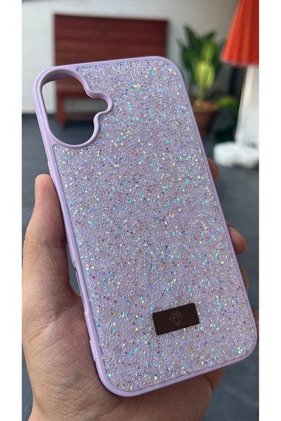 EDELFU متوافق مع iPhone 16 - غطاء هاتف لامع ومرصع بالأحجار (مخملي من الداخل) ...