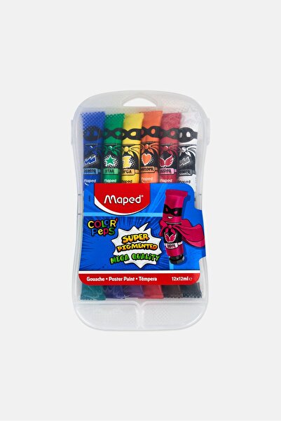 Maped Color Peps Super Pigmented Gouache Tube 12 x 12 ml Set, Multicolor