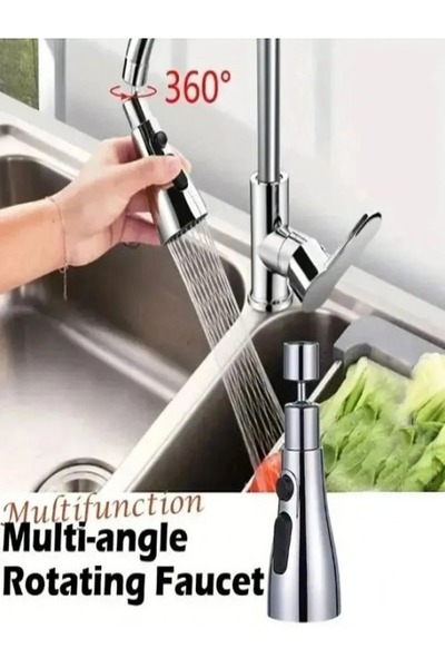 Kitchen Dream 3-Function Metallic Faucet Head Metallic Faucet Head 3-Mode Sta...