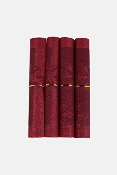 Tchibo 4 Pieces Star Pattern Placemats, Red