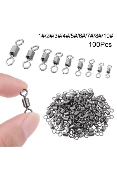 Choice 10 100PCS/Lot Fishing Swivel Connector Heavy Duty Stainless Steel Soli...