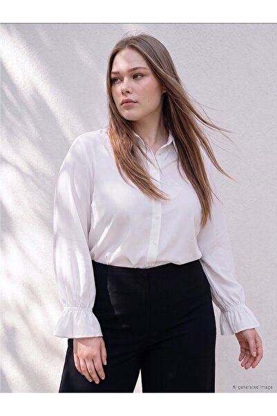 LC Waikiki Two Mt Shop Quality Plus Size Poplin Women's Shirt