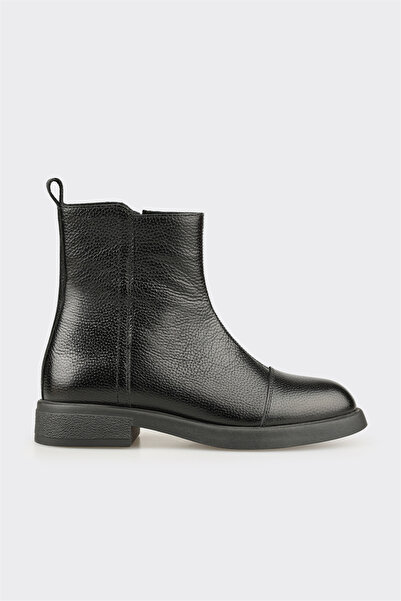 Elle Shoes Siyah Deri Kadın Günlük Bot