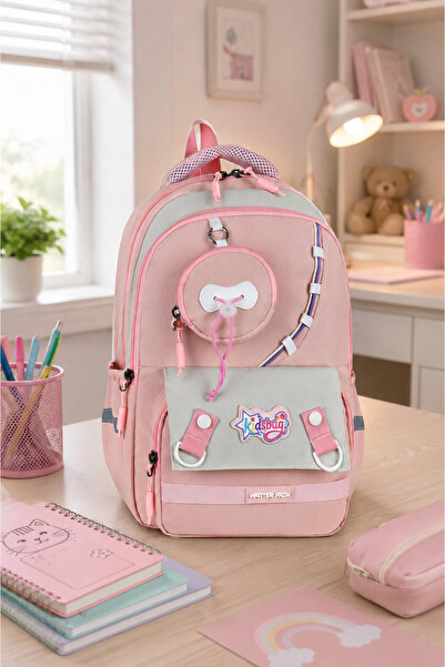 hediyeconcepti Kidsbag 3'lü Mint Yeşili Okul Çantası Seti Sırt Çantası Beslenme Çantası ve Kalemlik