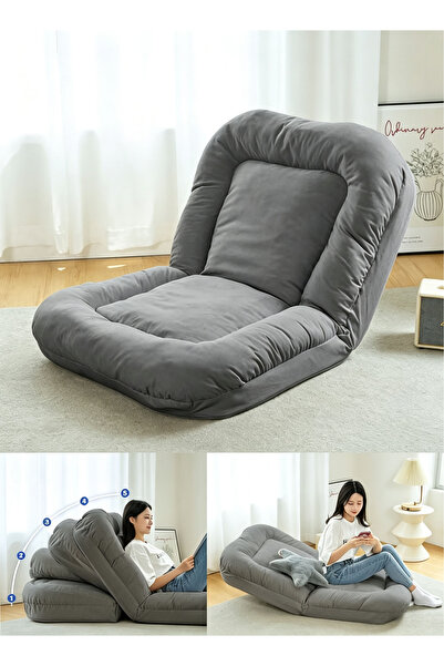 VUCATIN Folding Floor Chair Leisure Sofa Folding Single Back Sofa Cushion Mul...