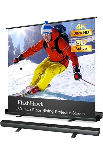 FlashHawk شاشة عرض قابلة للرفع من الأرض - شاشة عرض محمولة بيضاء غير لامعة للا...