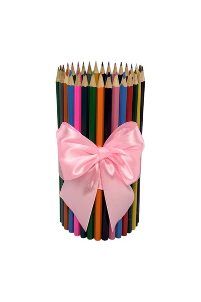 AFO Colored Pencils Box with Pink Bow