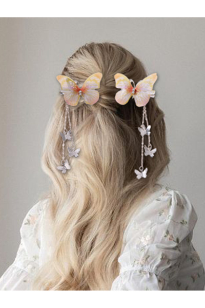 Take Two By Styli Set of 2 - Butterfly Decor Chain Hair Clip