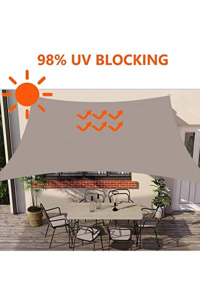 Aideli Waterproof Sun Shade Sail Canopy 3×4M UV Block, Heavy Duty 185GSM Outdoor Awning for Garden Patio Terrace Yard Balcony Camping (Khaki)
