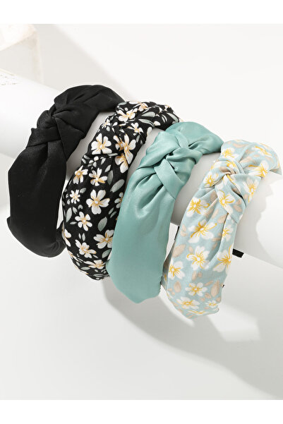 Take Two By Styli Set of 4 - Floral Print Knot Headband