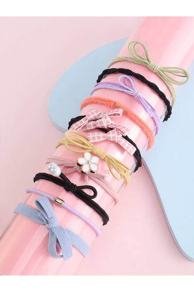 Take Two By Styli Set of 10 - Bow Detail Fashion Hair Ties