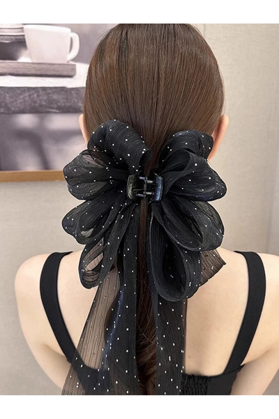 Take Two By Styli Dot Pattern Bow Claw Clip