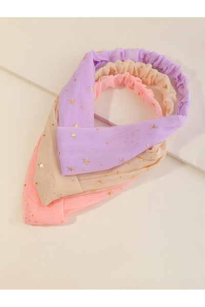 Take Two By Styli Set of 3 - Star Print Triangle Headband