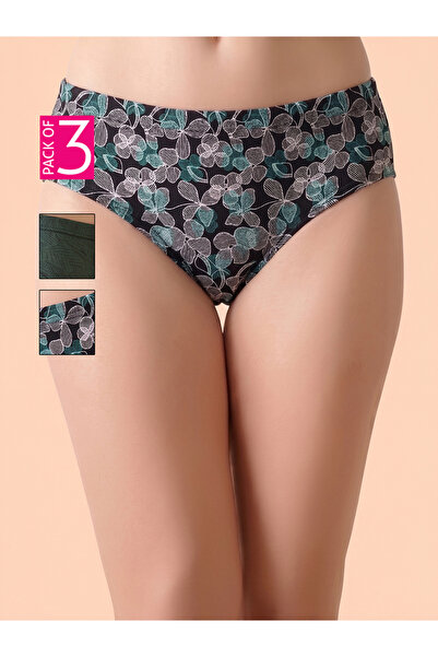 Clovia By Styli Pack of 3-Mid Waist Printed Hipster Panties with Inner Elasti...