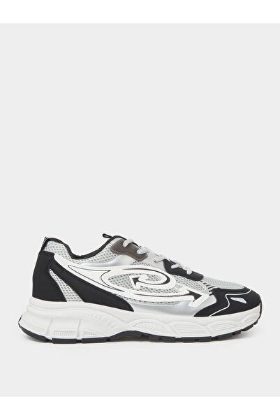 Styli Men White Mesh Athletic Sneakers