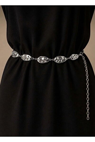 MODAM HİFA Silver Chain Belt Dress Belt Shirt Belt Coat Belt
