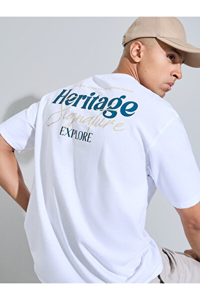 Styli Men Oversize Back typographic print Terry T-shirt