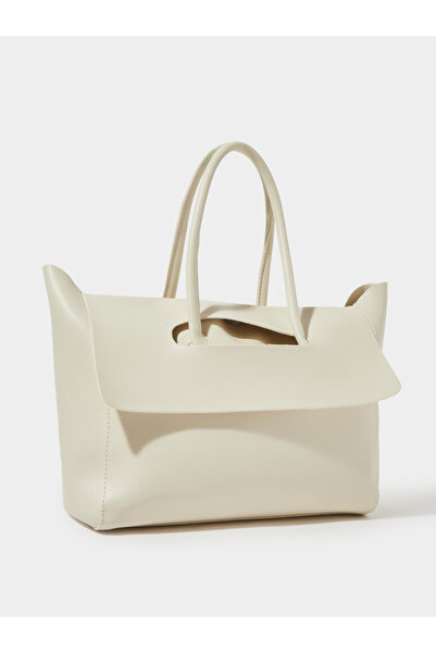 Styli Beige Cut Out Flap Design Shoulder Bag