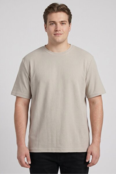 Slate & Stone Men Crew Neck Short Sleeve Textured T-Shirt, Light Grey