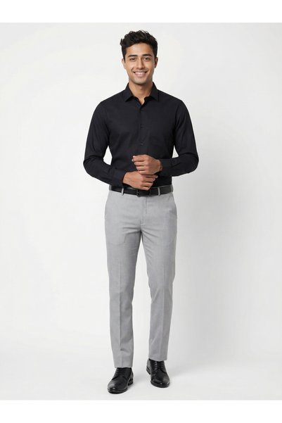TURTLE By Styli Black Printed Long Sleeves Shirt