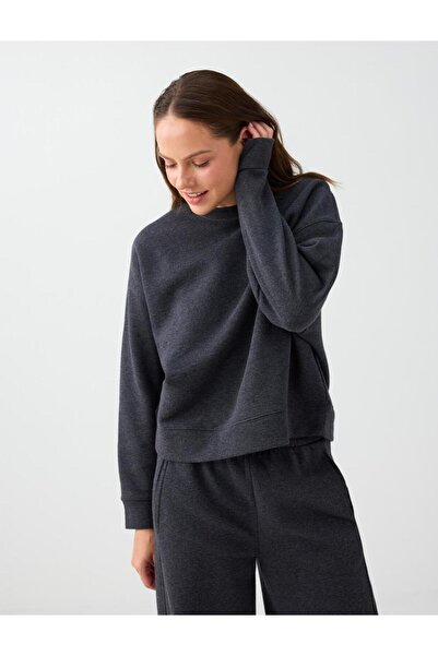 Jimmy Key Anthracite Melange Loose Crew Neck Knitted Sweatshirt