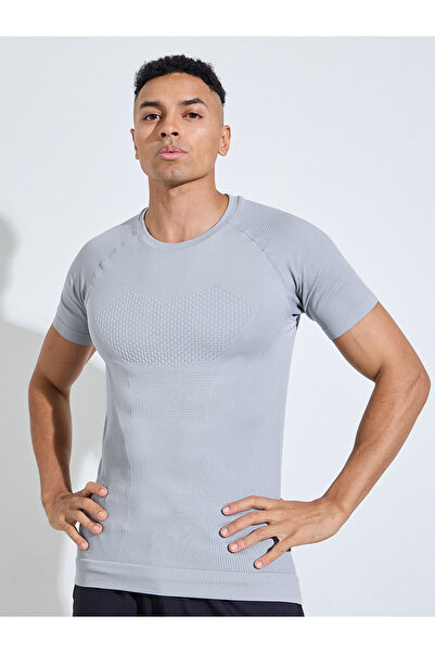 Styli Men Grey Raglan Sleeve Body Shapewear