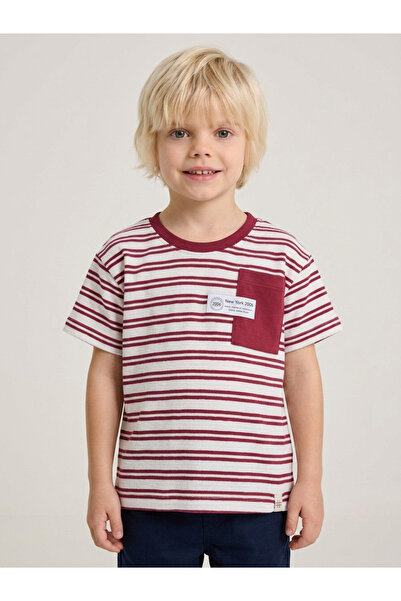 JUNIORLOOM By Styli Boys Stripe with Patch Pocket T-Shirt