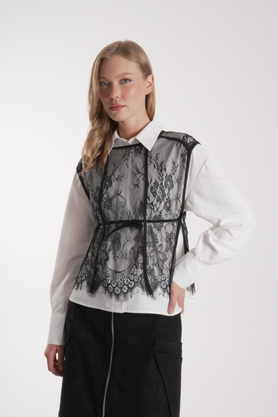 COLORDS Women's Lace Vest with Tie Detail