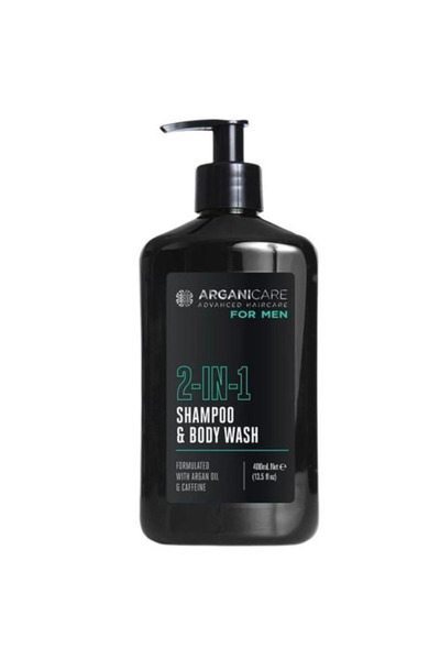 Arganicare 2 in 1 Sampon & Gel de Dus pentru Barbati, cu Ulei de Argan si Caf...